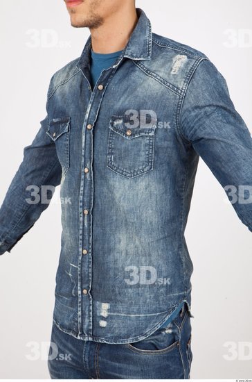 Upper Body Man Casual Shirt Slim Studio photo references