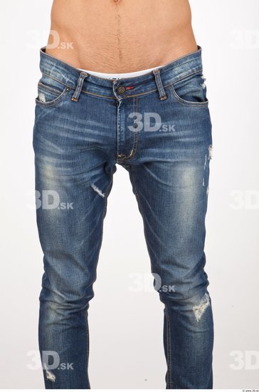 Thigh Man Casual Jeans Slim Studio photo references