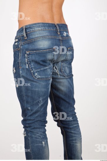 Thigh Man Casual Jeans Slim Studio photo references