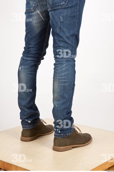 Calf Man Casual Jeans Slim Studio photo references