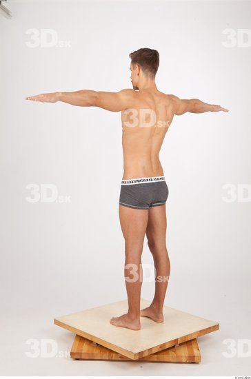 Whole Body Man T poses Underwear Shorts Slim Studio photo references