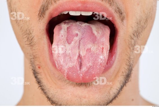 Tongue Man Slim Bearded Studio photo references