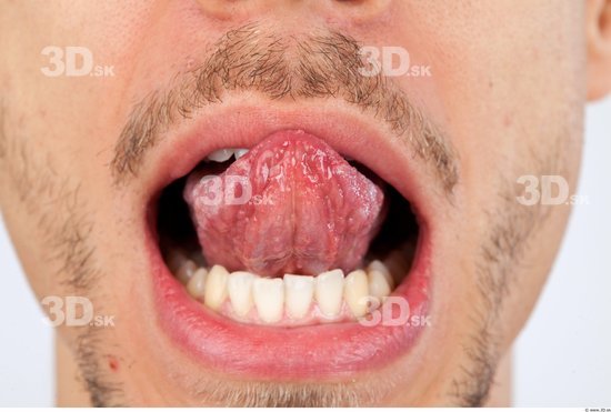 Tongue Man Slim Bearded Studio photo references