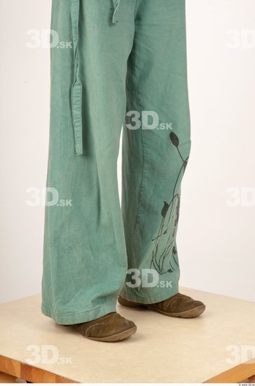 Calf Woman Casual Trousers Slim Studio photo references