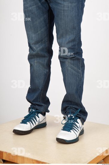 Calf Man Casual Jeans Studio photo references
