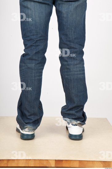 Calf Man Casual Jeans Studio photo references