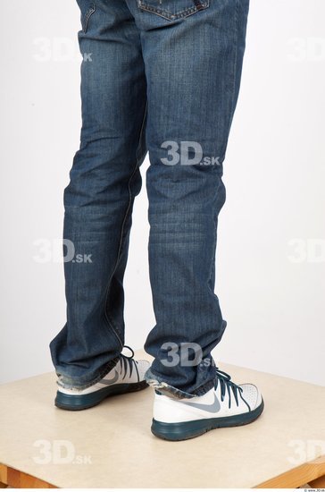 Calf Man Casual Jeans Studio photo references