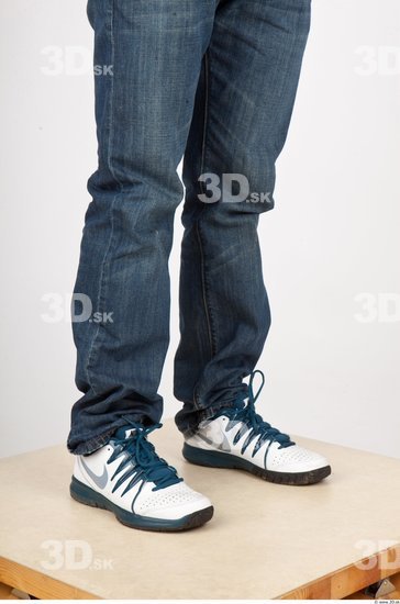 Calf Man Casual Jeans Studio photo references