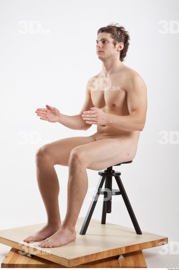 Whole Body Man Artistic poses White Nude Athletic