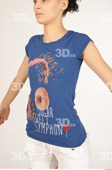 Upper Body Whole Body Woman Casual Shirt T shirt Slim Studio photo references