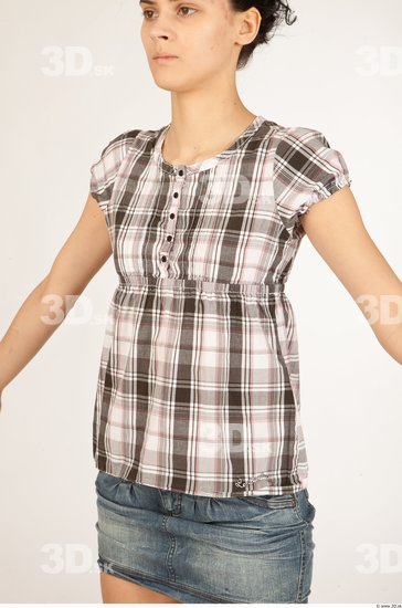 Upper Body Whole Body Woman Casual Shirt Slim Studio photo references