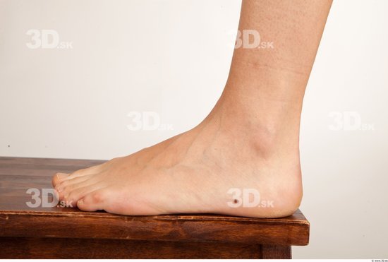 Foot Whole Body Woman Nude Casual Slim Studio photo references