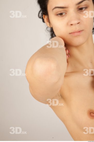 Forearm Whole Body Woman Nude Casual Slim Studio photo references