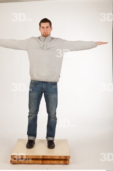 Whole Body Man T poses Casual Studio photo references