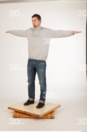 Whole Body Man T poses Casual Studio photo references