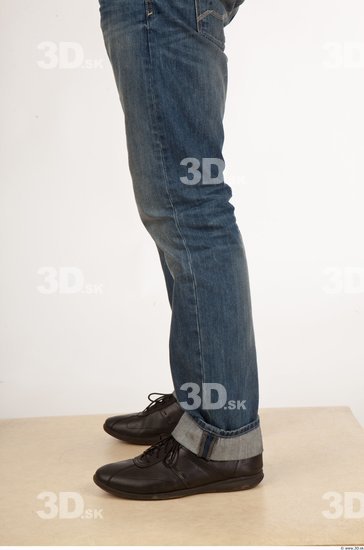 Calf Man Casual Jeans Studio photo references