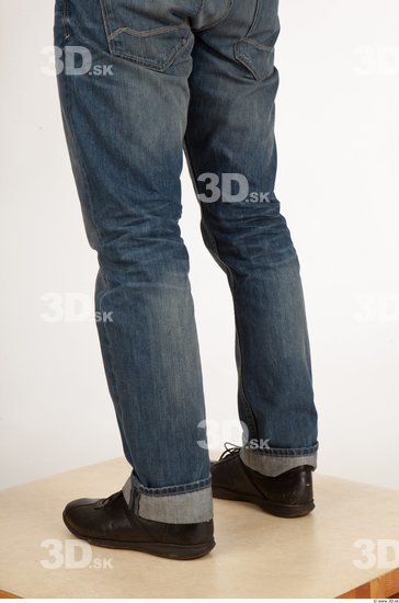 Calf Man Casual Jeans Studio photo references