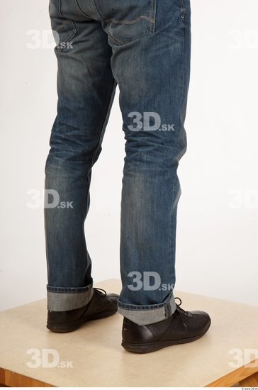 Calf Man Casual Jeans Studio photo references