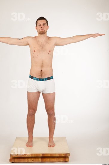 Whole Body Man T poses Underwear Shorts Studio photo references