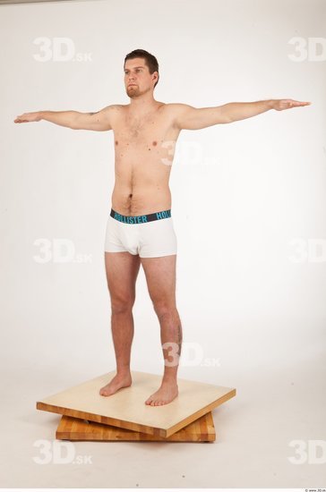 Whole Body Man T poses Underwear Shorts Studio photo references