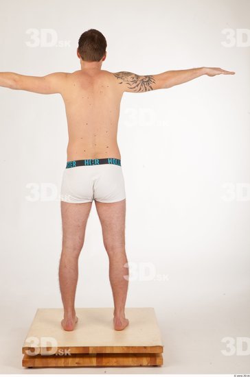 Whole Body Man T poses Underwear Shorts Studio photo references