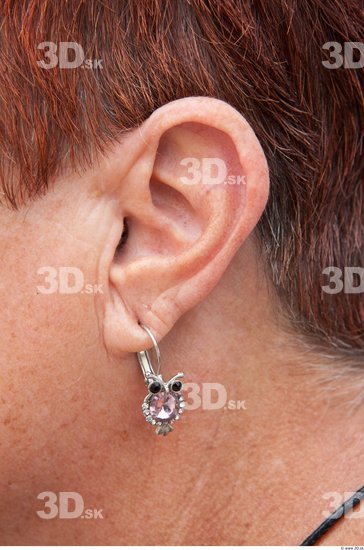 Ear Woman White Jewel Average Wrinkles