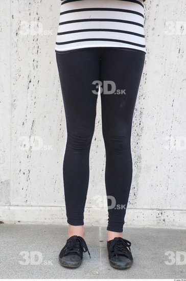 Leg Woman White Casual Average Leggings