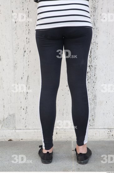 Leg Woman White Casual Average Leggings