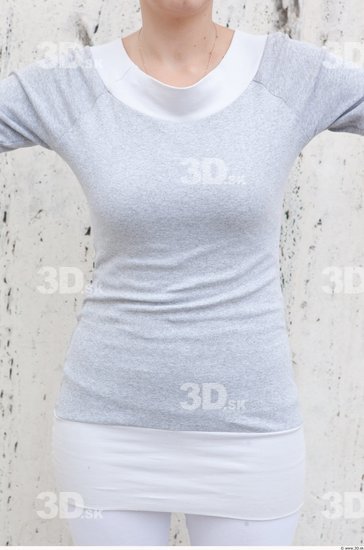 Upper Body Woman White Casual T shirt Average