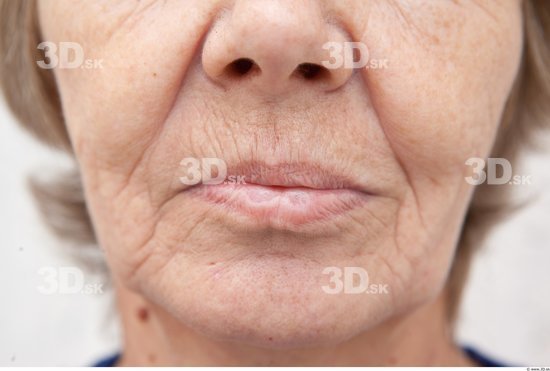 Mouth Woman White Average Wrinkles