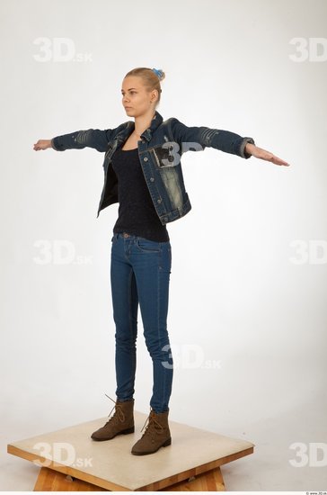 Whole Body Woman T poses Casual Slim Studio photo references