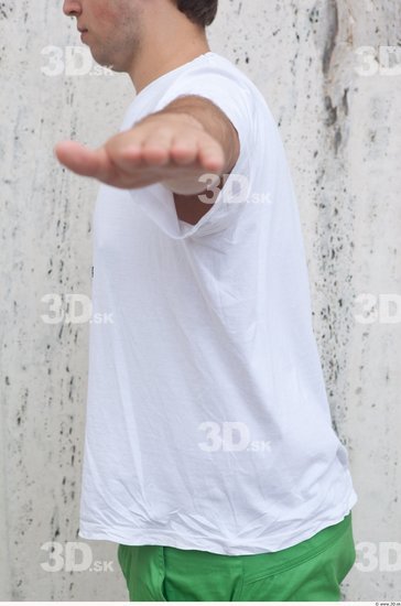 Upper Body Man Casual Shirt T shirt Average Street photo references