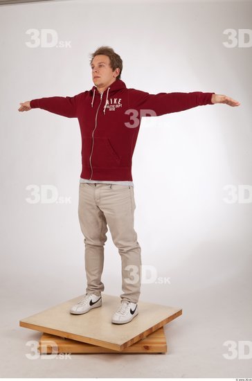 Whole Body Man T poses Casual Athletic Studio photo references