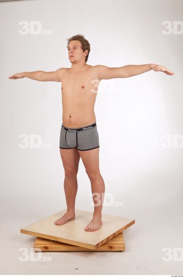 Whole Body Man T poses Underwear Shorts Athletic Studio photo references