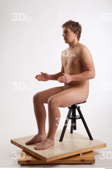 Whole Body Man Artistic poses White Nude Athletic