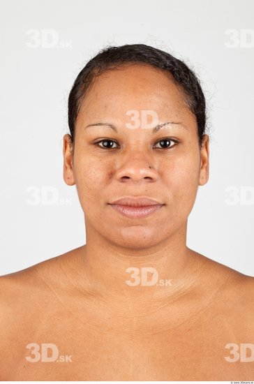 Head Woman Black Overweight Female Studio Poses