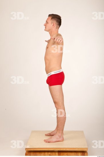 Whole Body Man T poses Underwear Shorts Athletic Studio photo references