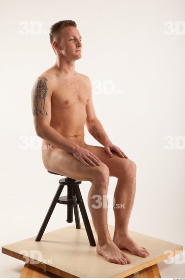 Whole Body Man Artistic poses White Nude Athletic