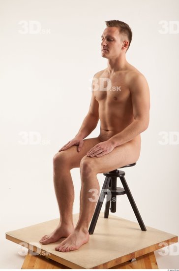 Whole Body Man Artistic poses White Nude Athletic