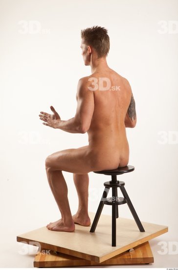 Whole Body Man Artistic poses White Nude Athletic