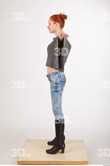 Whole Body Woman T poses Casual Slim Studio photo references