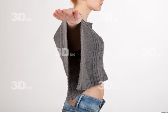 Upper Body Woman Casual Sweater Slim Studio photo references