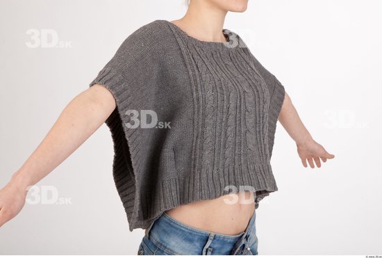 Upper Body Woman Casual Sweater Slim Studio photo references