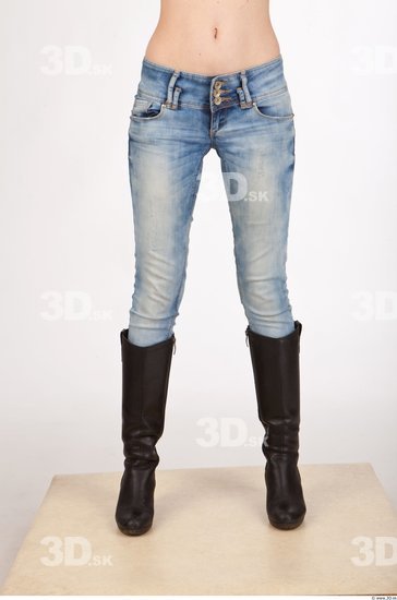 Leg Woman Casual Jeans Slim Studio photo references