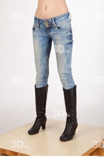 Leg Woman Casual Jeans Slim Studio photo references