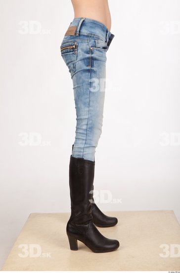 Leg Woman Casual Jeans Slim Studio photo references