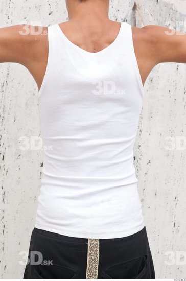 Upper Body Man White Casual Singlet Average