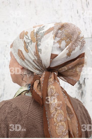 Head Woman White Average Wrinkles Scarf