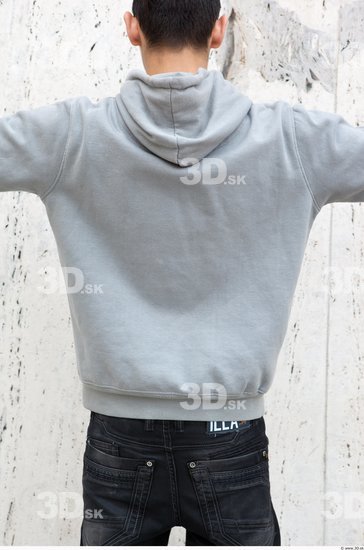 Upper Body Man White Casual Sweater Average