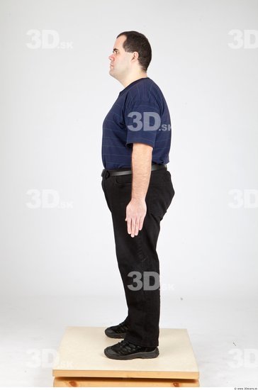 Whole Body Man White Casual Overweight Studio photo references